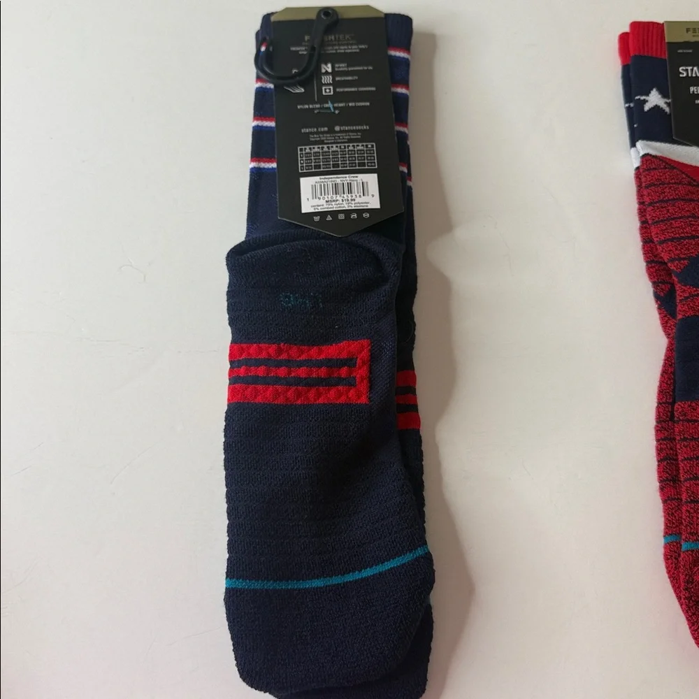 Stance Performance Socks. 2 Pairs. American / Patriotic. Size Large.